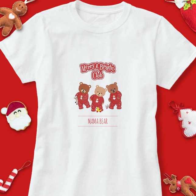 Niedlich Teddy Merry & Bright Club T-Shirt (Merry & Bright Club Teddy Bears t shirt)