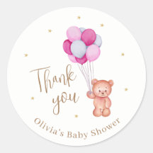 Niedlich Teddy Pink Ballon Danke Baby Dusche