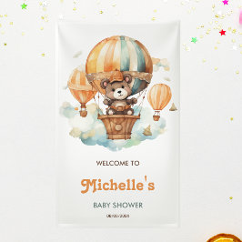 Niedlich Tedy Bär Woodland Ballon Wasserfarben Tie Banner