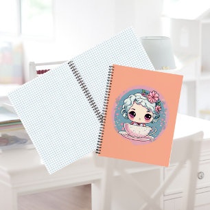 Niedlich Tee Cup Doll Spiral Notebook Notizbuch