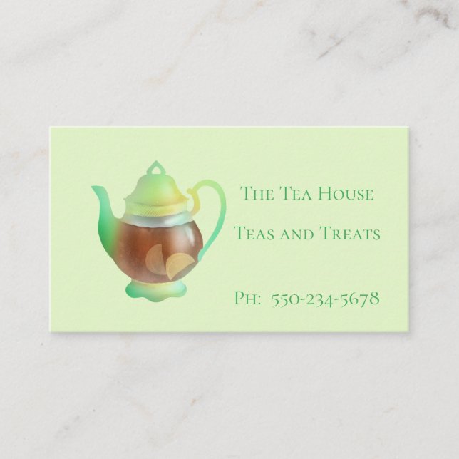 Niedlich Teekocher Teekarte Business Card Visitenkarte (Vorderseite)