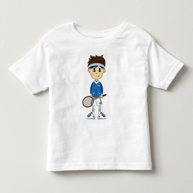 Niedlich Tennis Boy T-Shirt (Vorderseite)