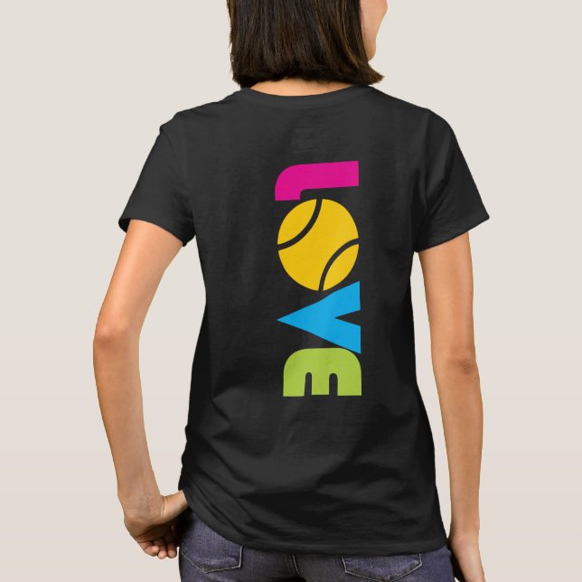 Niedlich Tennis LIEBE - T - Shirt (Rückseite)