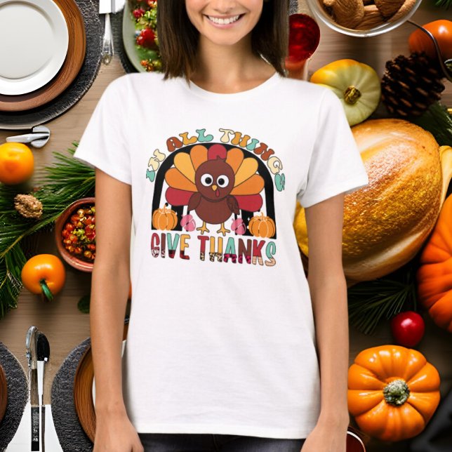niedlich Thanky Trukey Erntedank Wortart T-Shirt (Von Creator hochgeladen)