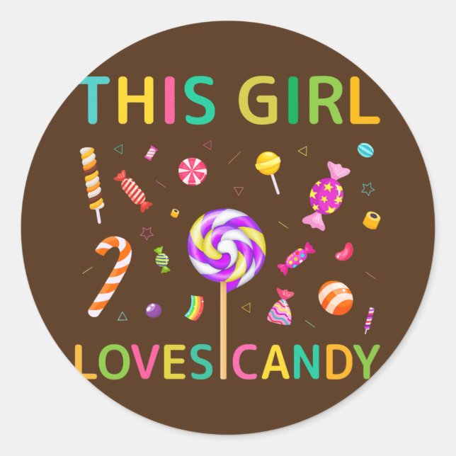 Niedlich This Girl Lieben Candy Tester Lollipop Sü Runder Aufkleber (Vorderseite)