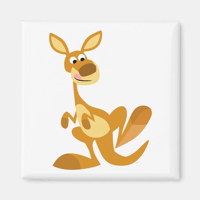 Niedlich Thumping Cartoon Kangaroo Magnet (Vorne)