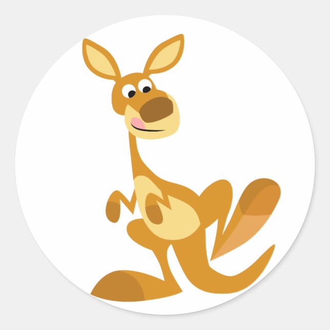 Niedlich Thumping Cartoon Kangaroo Sticker (Vorderseite)
