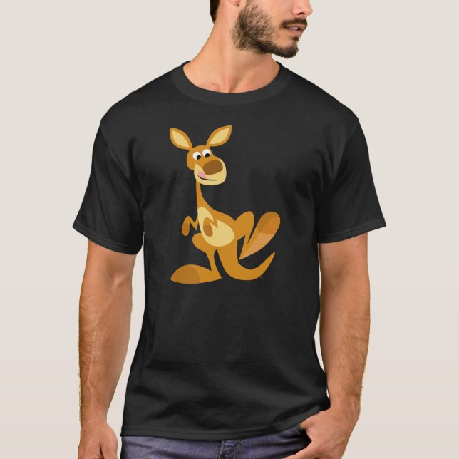 Niedlich Thumping Cartoon Kangaroo T - Shirt (Vorderseite)