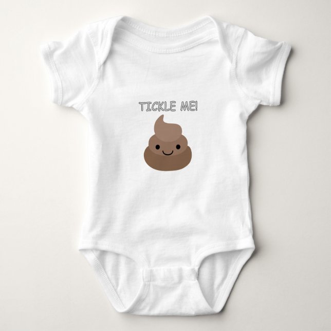 Niedlich Tickle Me Kacke Emoji Baby Strampler (Vorderseite)