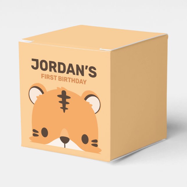 Niedlich Tiger Birthday Geschenkschachtel (Vorderseite)
