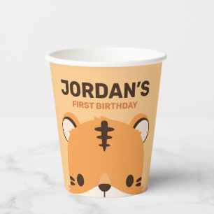 Niedlich Tiger Birthday Pappbecher
