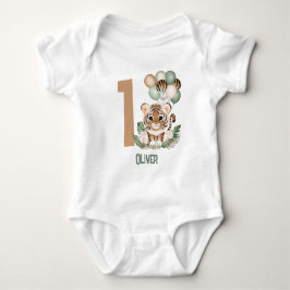 Niedlich Tiger Cub Wild One Boy 1. Geburtstag Baby Strampler