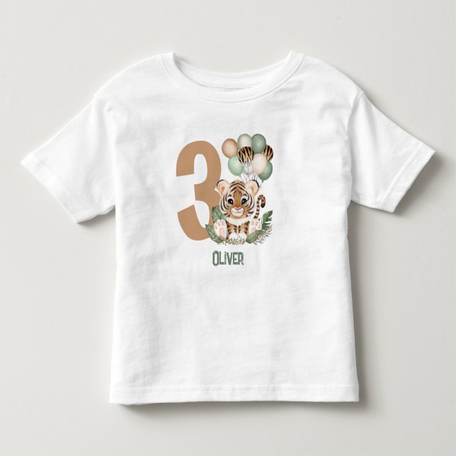 Niedlich Tiger Cub Wild One Boy Birthday Kleinkind T-shirt (Vorderseite)