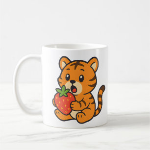 Niedlich Tiger Eatingstrawbere Tasse Adorable Trin