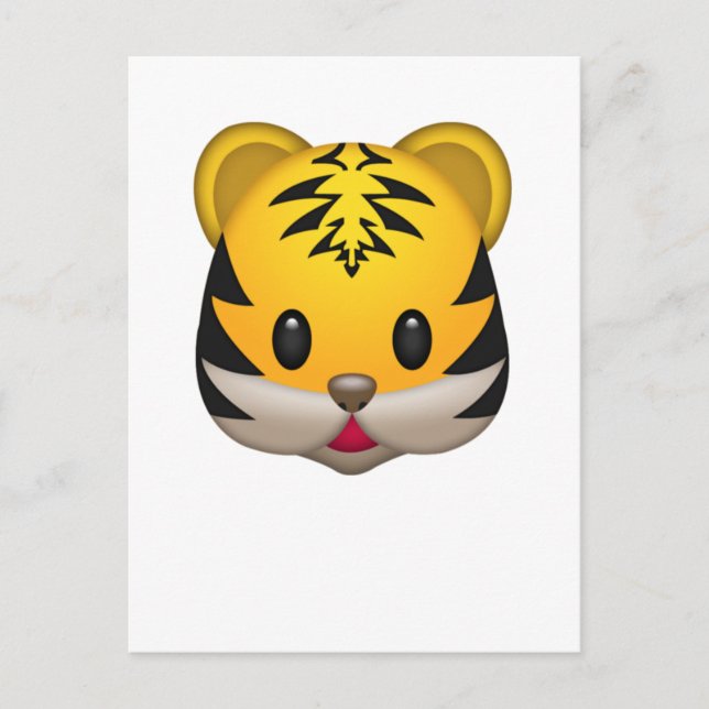Niedlich Tiger Emoji Postkarte (Vorderseite)