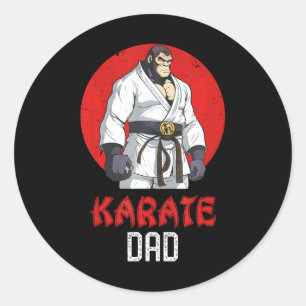 Niedlich Tiger Karate Vater Funny Martial Arts Sup Runder Aufkleber