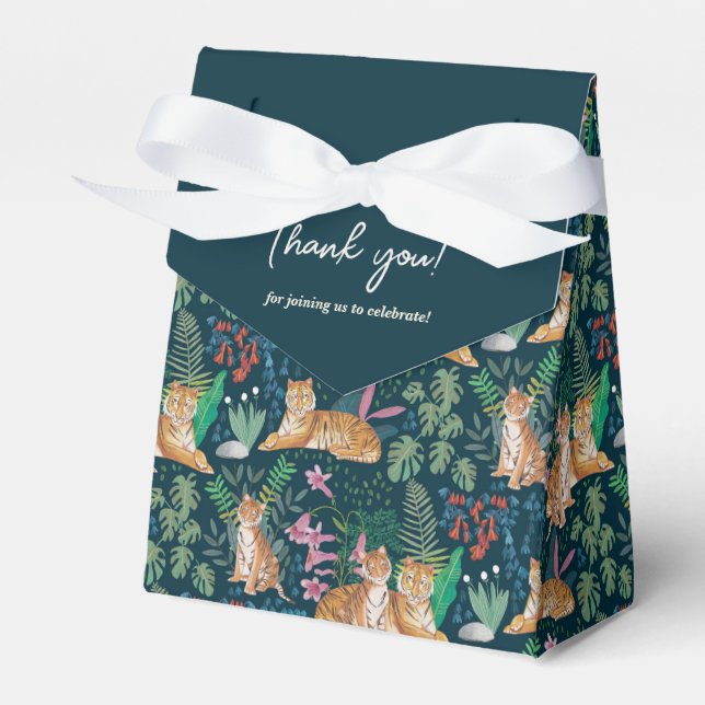 Niedlich Tiger Safari Jungle Babydusche Geschenkschachtel (Vorderseite)