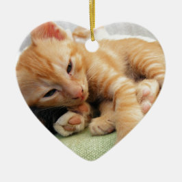 Niedlich Tiger Stripe Kitten Keramik Ornament