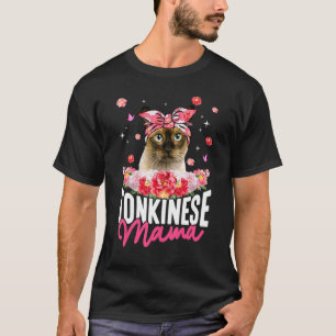 Niedlich Tonkinese Mama Blume Bandana Cat Mutter T-Shirt