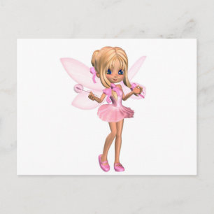 Niedlich Toon Ballerina Fairy in Rosa - stehend Postkarte