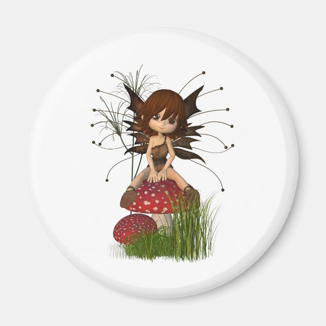 Niedlich Toon Herbstmühle und Toadstool Magnet (Vorne)