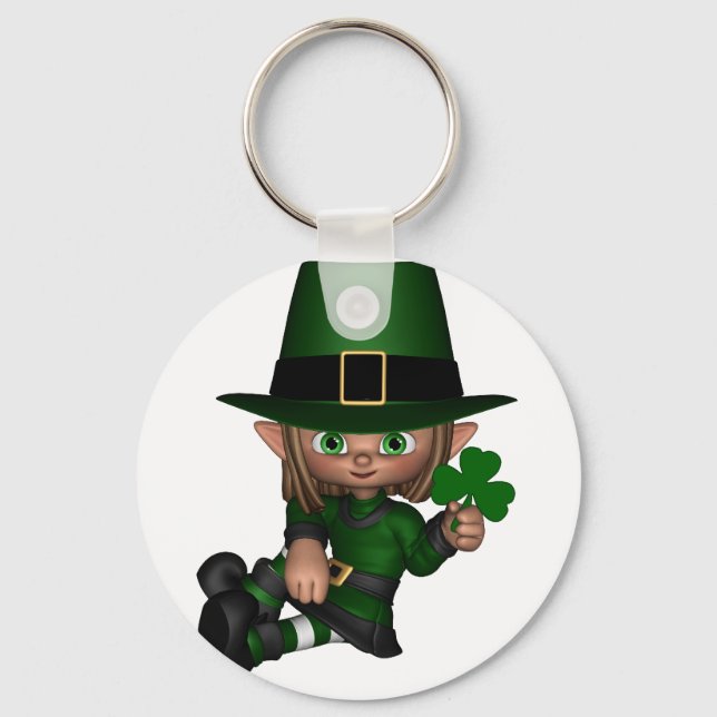 Niedlich Toon Irish Leprechaun - 1 Schlüsselanhänger (Vorderseite)