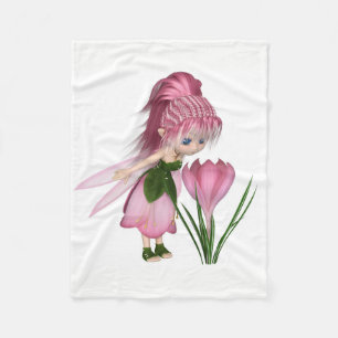 Niedlich Toon Pink Crocus Fairy, Stehend von einer Fleecedecke