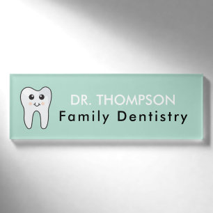 Niedlich Tooth Aquamarin Minze Zahnarzt Namenschild