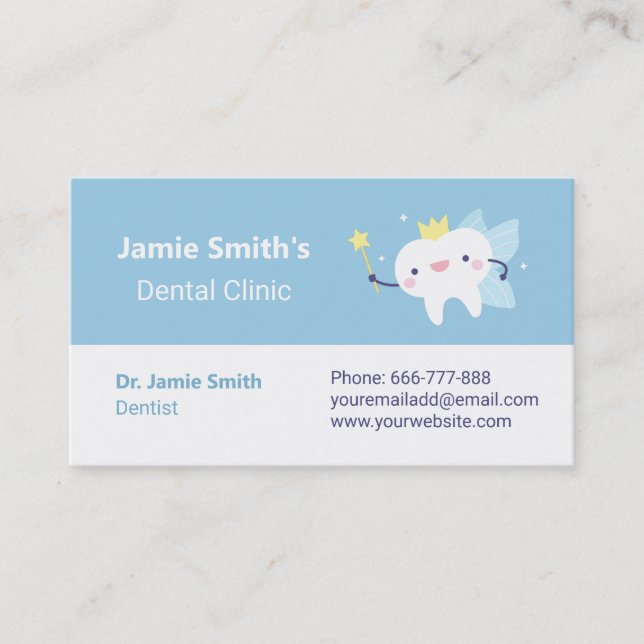 Niedlich Tooth Fairy Dental Dentist Business Cards Visitenkarte (Vorderseite)