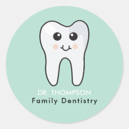 Niedlich Tooth Family Zahntechnik Runder Aufkleber