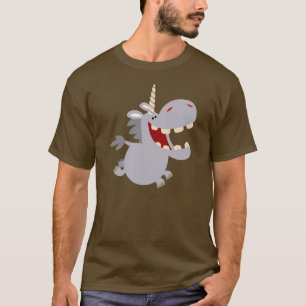 Niedlich Toothy Cartoon Unicorn T - Shirt