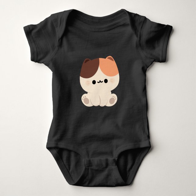 Niedlich Tortie Cat Baby Strampler (Vorderseite)