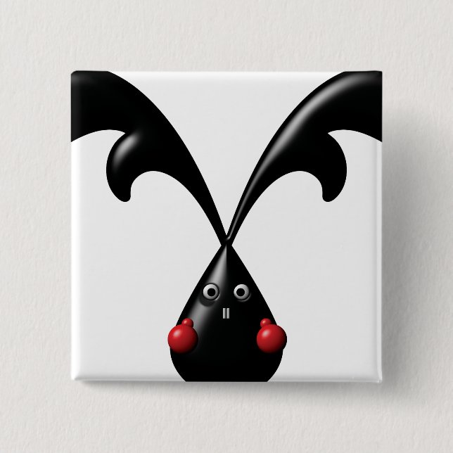 Niedlich Tough Bunny Boxer Rabbit Button (Vorderseite)