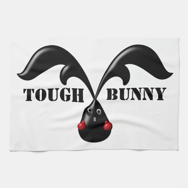 Niedlich Tough Bunny Boxer Rabbit Geschirrtuch (Horizontal)