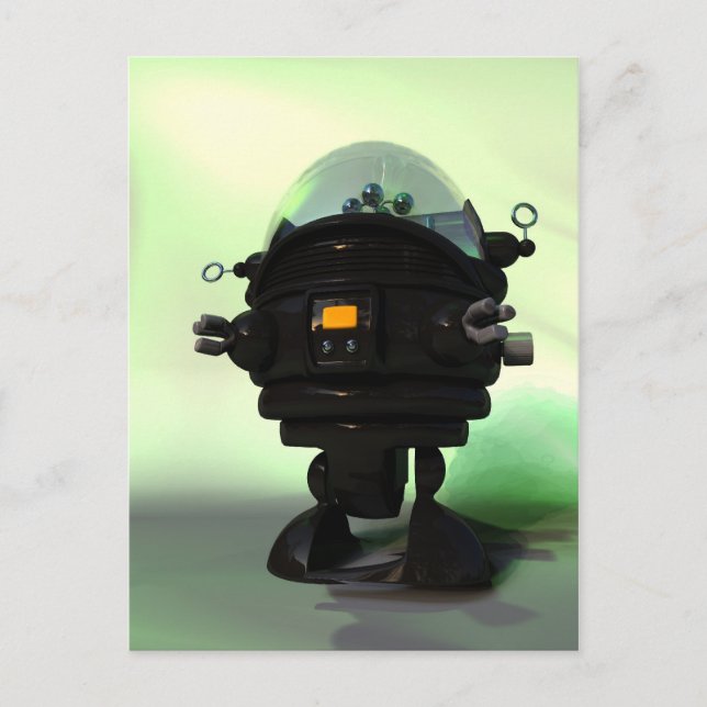 Niedlich Toy Planet Robot Postcard Postkarte (Vorderseite)