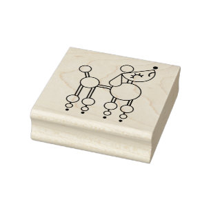 Niedlich Toy Poodle Cartoon Holzkunst Briefmarke Gummistempel