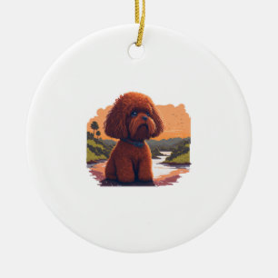 Niedlich Toy Poodle Keramik Ornament