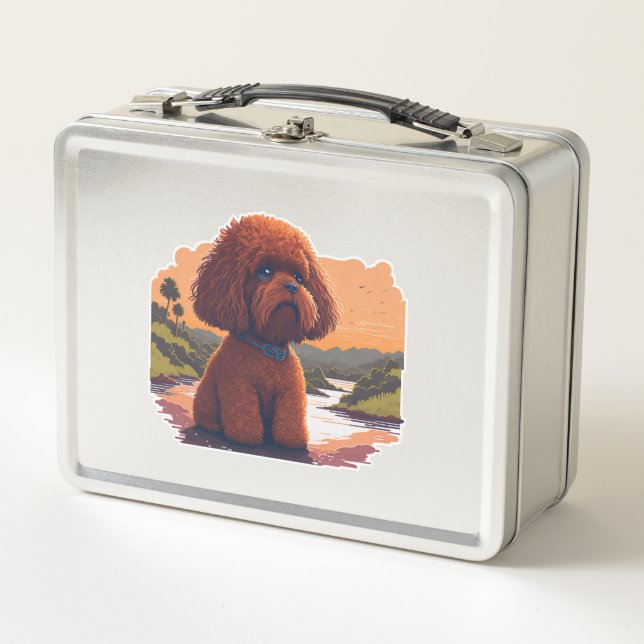 Niedlich Toy Poodle Metall Brotdose (Vorderseite)