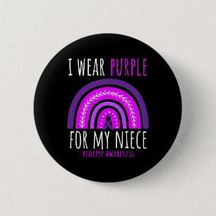 Niedlich trage ich Lila Niece Epilepsy Awareness R Button
