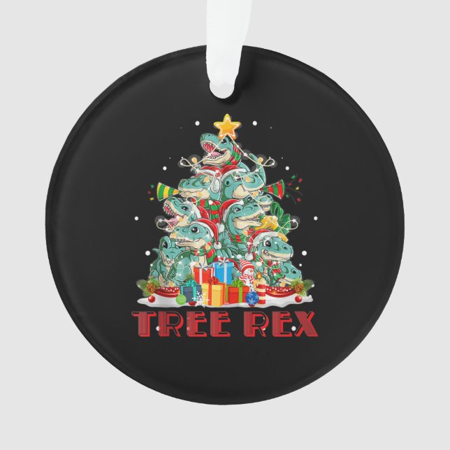 Niedlich Tree Rex T Rex Dinosaur Weihnachtsbaum Li Ornament (Vorderseite)