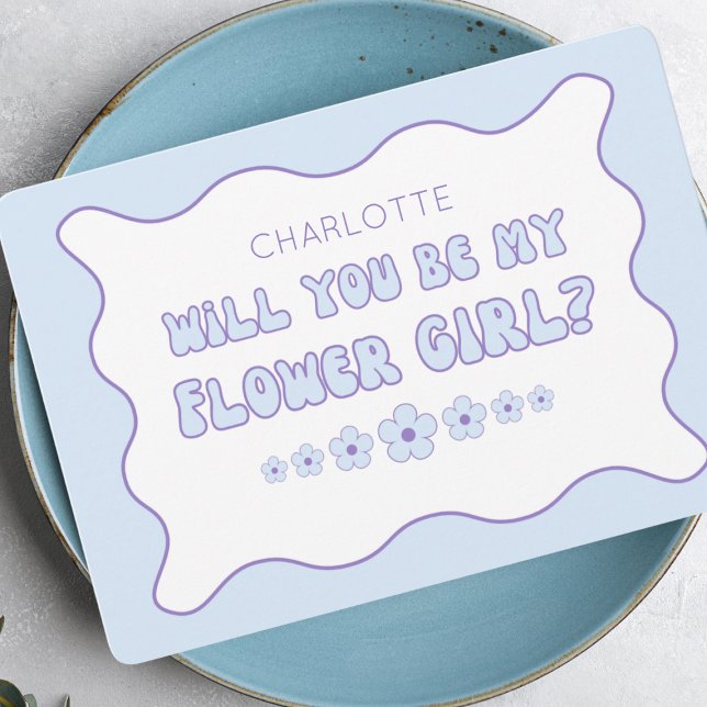 Niedlich Trendy Blue Personalisiert Flower Girl Vo Karte (Von Creator hochgeladen)