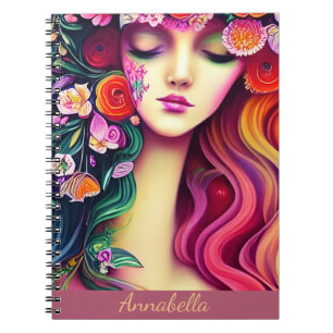 Niedlich Trendy Boho Sinti und Roma Floral Angel A Notizblock