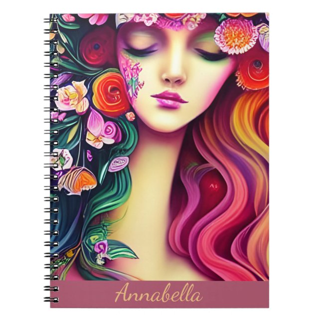 Niedlich Trendy Boho Sinti und Roma Floral Angel A Notizblock (Vorderseite)