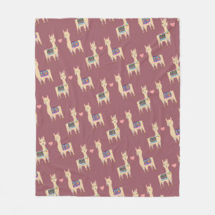 Niedlich trendy Colorful Llamas Fleecedecke