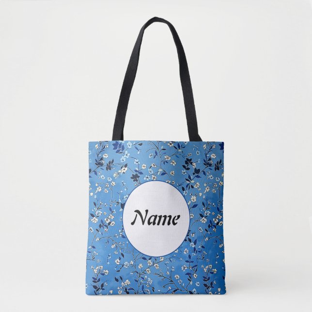 Niedlich Trendy Girly Cartoon Blume Name Tasche (Vorderseite)