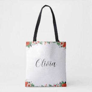 Niedlich Trendy Girly Cartoon Verlasse Olivia Name Tasche