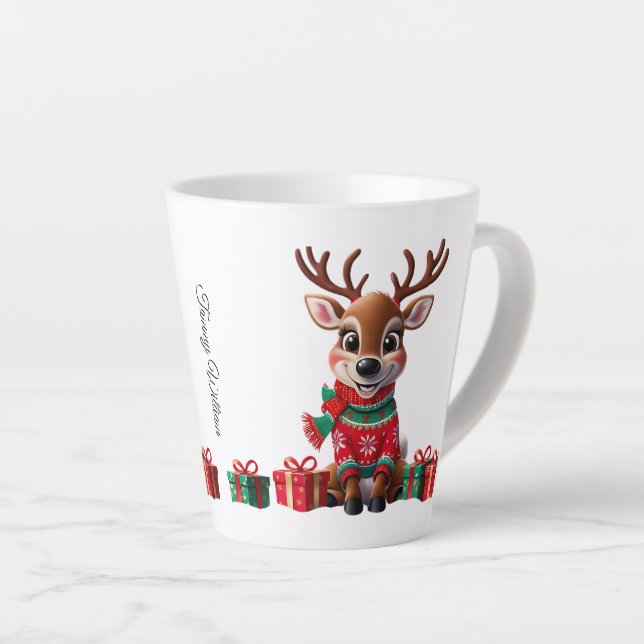Niedlich Trendy Modern Funny Christmas Milchtasse (Rechte Ecke)