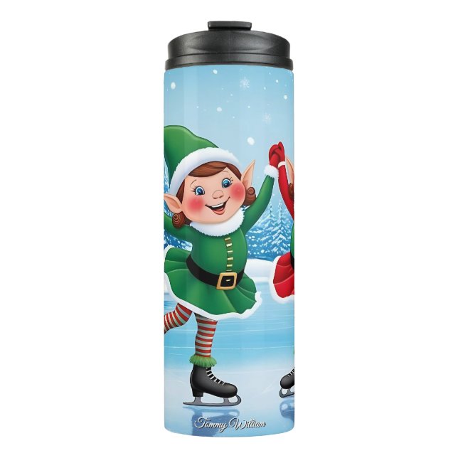 Niedlich Trendy Moderne Moderne Funny Frohe Weihna Thermosbecher (Vorderseite)