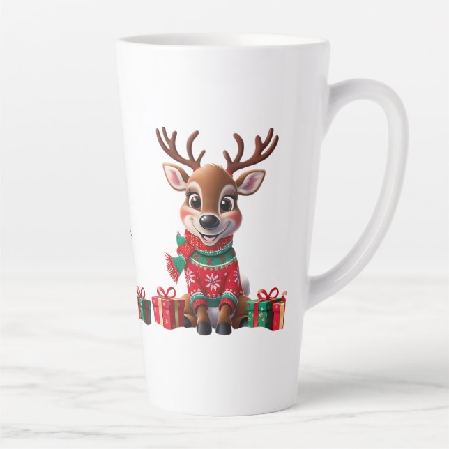 Niedlich Trendy Moderner Spaß Weihnachten Milchtasse (Rechts)