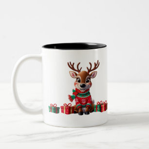 Niedlich Trendy Moderner Spaß Weihnachten Zweifarbige Tasse